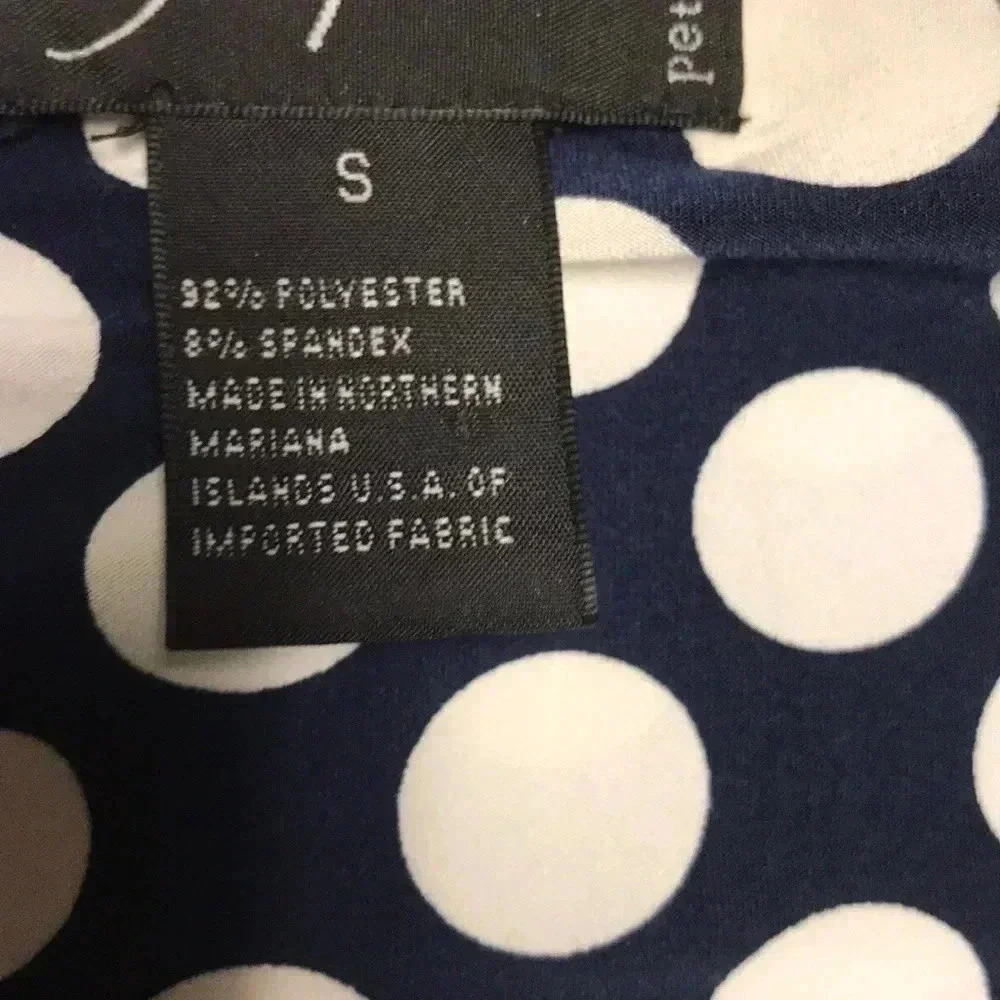Josephine Navy Polka Dot Midi Dress, Size Small - Picture 3 of 4